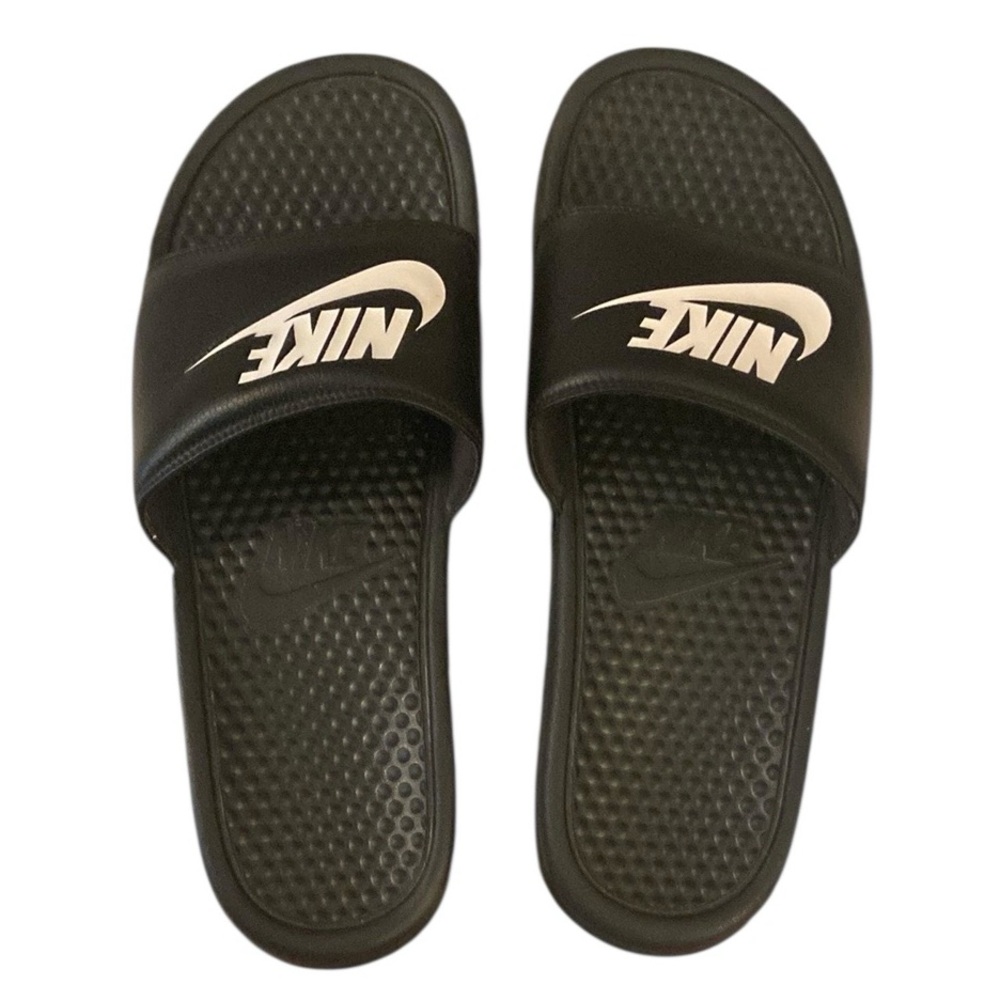 Nike Black and White Slide Sandals
